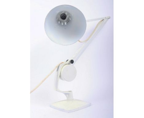 Hadrill &amp; Horstmann - A retro 20th Century industrial counterbalance anglepoise office desk table lamp light. The lamp wi