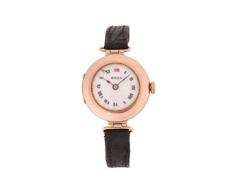 RolexLadies 9 Carat Wristwatch Serial: 627897Year: C 1930sCase Material: 9 Carat Gold Case Diameter: 26mmDial: White Enamel N