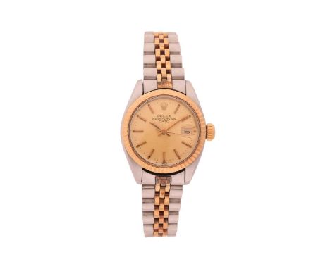 RolexLadies Oyster Perpetual DatejustSerial: 6485219Model: 6917Year: 1970sCase Material: Stainless Steel Bi-Metal Case Diamet