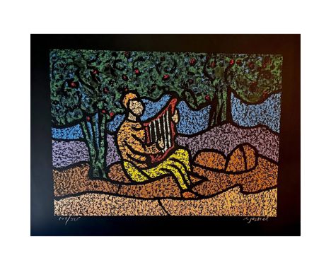 Serigraph titled Flute Player Signed lower right numbered 149/325 Year 1980 Sight size 19.5" x 26"