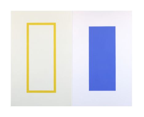 20th/21st  Cent. Belgo-British diptych of abstract oil on canvas (on panel) - signed and dated 1982 (on the back) || MONTGOME