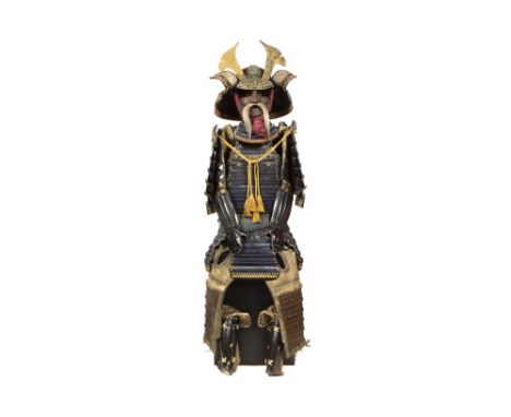 antique Japanese Edo period samurai armor ("Yoroi") consisting of a breastplate of the "do-maru" type (leathered or lacquered