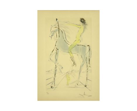 Salvador Dali signed etching from the portfolio "Dalinesque Horses"  || DALI SALVADOR (1904 - 1989) ets n° 75/250 uit de suit