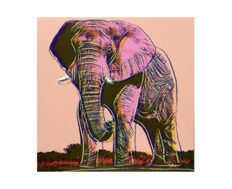 Andy Warhol "Elepant" silkscreen from the series "Endangered Species"  with the blind stamp of Warhol's master printer Rupert