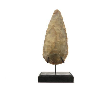 Archeology : approximately 40,000 years old quite big size stone hand axe found in the Dordogne - France prov : former collec