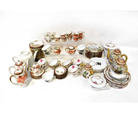 A large quantity of mid-20th century Japanese teaware to include hand painted examples, cups, saucers, teapots, lidded sucrie