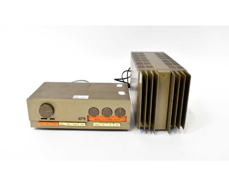 QUAD; a 303 power amplifier and a Quad 33 amplifier, serial no. 26645 (2).