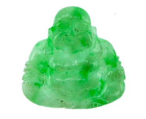 A modern jade Buddha, height 3cm, width 3cm.