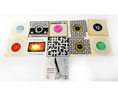 A collection of ten vinyl singles comprising The Cure, ‘A Forest’ and ‘Another Journey By Train’, 1980, Fiction label, The Ni
