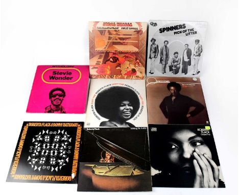 Four albums by Roberta Flack comprising 'Quiet Fire', 'Chapter Two', 'Killing Me Softly' in fold-out piano sleeve and 'Robert
