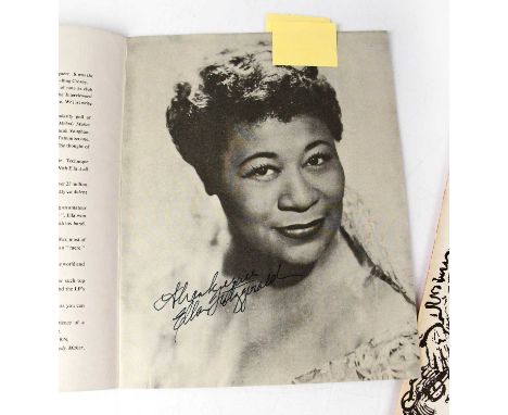 JAZZ; two programmes comprising 'Jazz at The Philharmonic' and 'Jazz From Carnegie Hall', bearing signatures to include Ella 