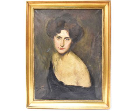 ATTRIBUTED TO BOLESLAW VON SZANKOWSKI (Polish, 1873-1953); oil on canvas, portrait of a lady (possibly Countess Constance Mar