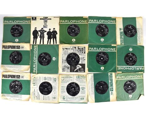 THE BEATLES; fifteen 45s to include 'Please Please Me' re-pressing on black label, 'From Me to You', 'She Loves You', 'All Yo