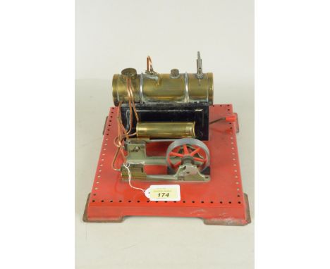A Mamod SE2 steam engine with burner, 25cm x 23cm at base