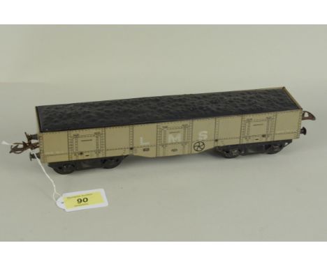 A vintage Hornby 'O' gauge LMS coal wagon, approx 33cm (mild play wear)