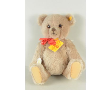 A Steiff Brummbar, jointed mohair bear with labels and button in ear, 37cm long