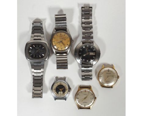 ARMBANDUHREN, Konvolut von 6, 1950er-70er-Jahre,Herst. u.a. Citizen, Junghans, Kienzle, teilweise mit Datumsnische, 3x Automa