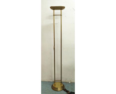 UPLIGHTER FLOOR LAMP, French Art Deco style, gilt metal, 180cm H. 