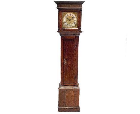 Bullock, Ellesmere, A George III eight day oak longcase clock. The 24.5cm square dial with matted centre and pierced brass sp