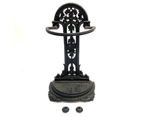 A Victorian cast iron stick stand. Height 74cm.