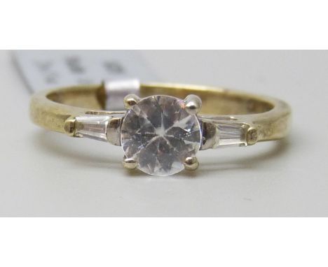 A Gemporia silver gilt zircon ring, R/S