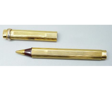 A Must de Cartier gold plated ballpoint pen, 629789, boxed