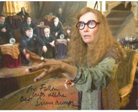 Emma Thompson signed 10x8 colour photo as Professor Trelawney in Harry Potter. Good Condition. All signed pieces come with a 