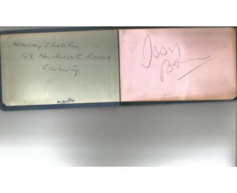 1940's vintage autograph book. 7 signatures. Issy Bonn, Freddie &amp; Paul King, Radcliffe &amp; Ray, Ernest Belcher, Fred Em