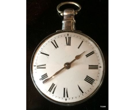 A solid silver pocket watch Makers J Robins London