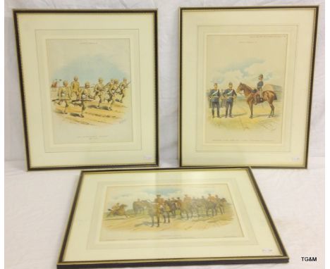 Three Army and Navy gazette framed military prints