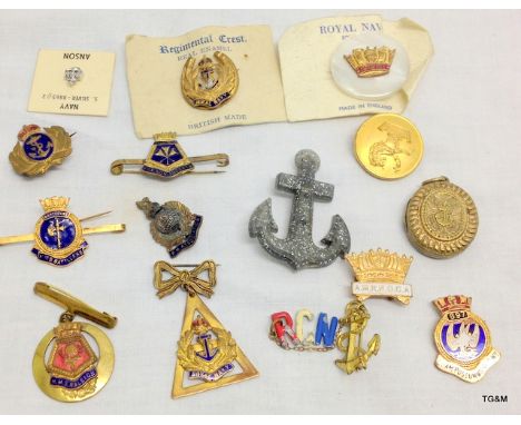 15 assorted Royal Navy sweetheart brooches