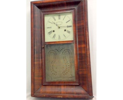 Rosewood wall clock with glazed door face marked Jos Weare Wincanton