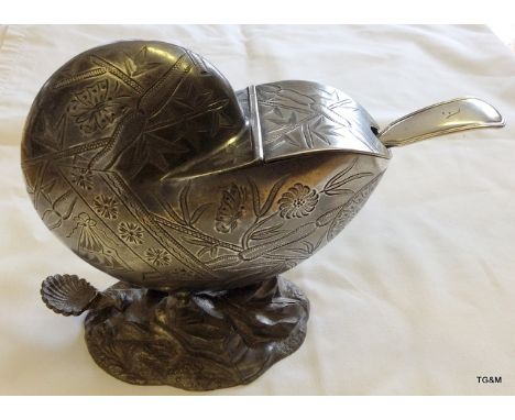 A Victorian Nautilus silver plated spoon warmer and an Elkington Ladle