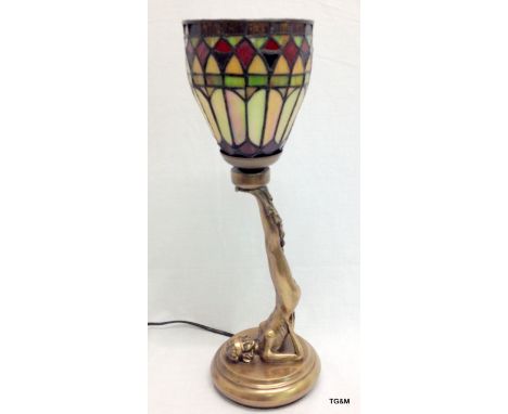 A Tiffany style lamp, 48cm tall