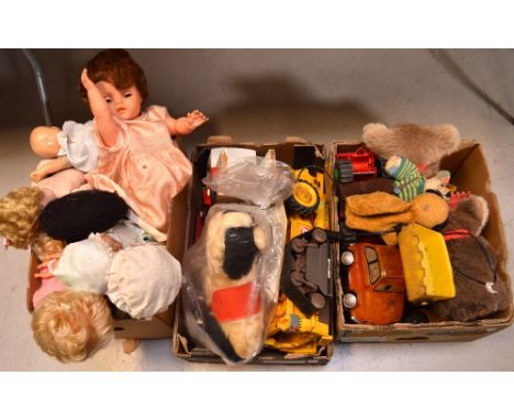 A quantity of 20th century children's toys, a boxed Ford Cosworth Scalextric Superscale set, a boxed Escalado and a boxed Sup