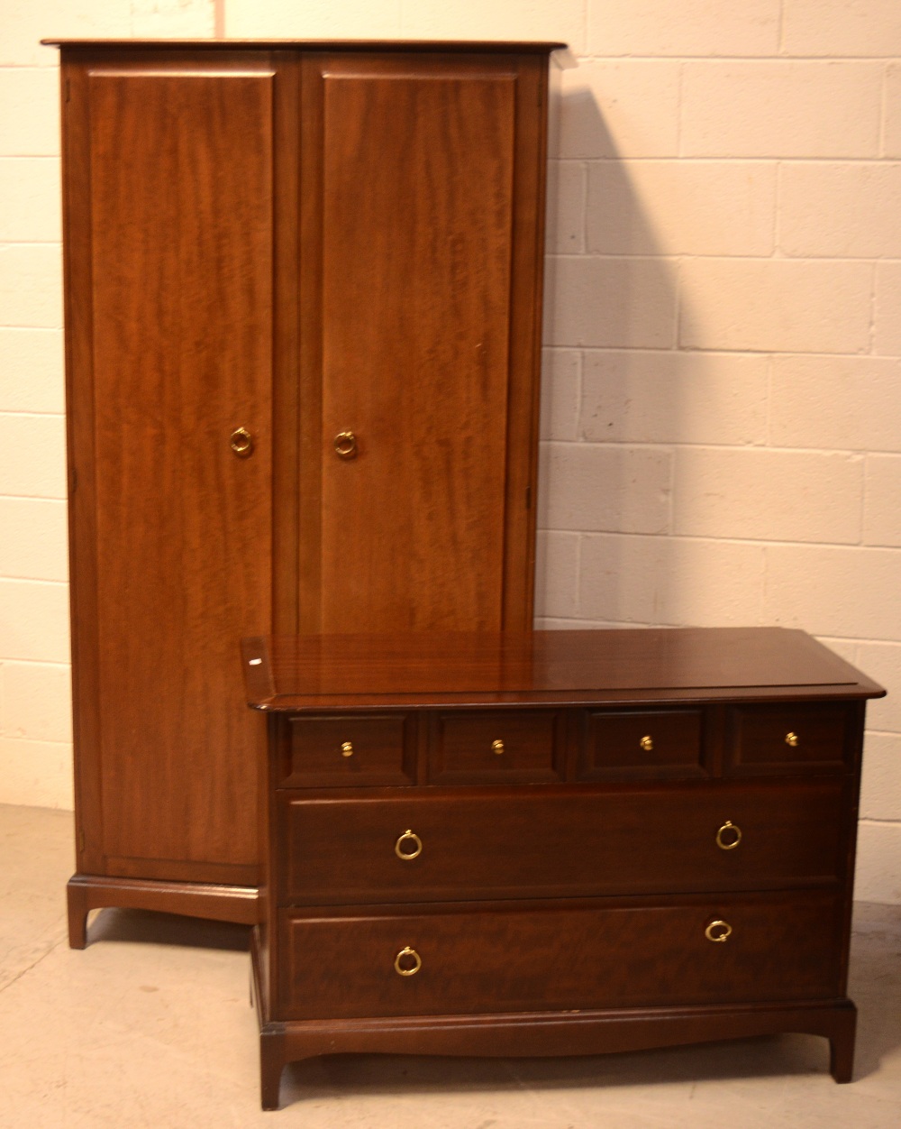 A suite of Stag 'Minstrel' bedroom furniture comprising a twodoor