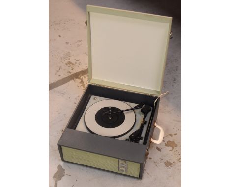 A 1960s cased portable record player.