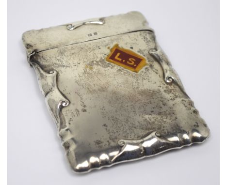 A hallmarked silver engine-turned cigarette case, marks rubbed (af). CONDITION REPORT AF, the hinged top is broken at the hin