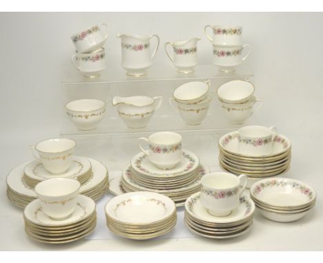 A Paragon 'Belinda' forty-piece tea service with sandwich plates and dessert bowls, together with a Royal Worcester 'Gold Cha