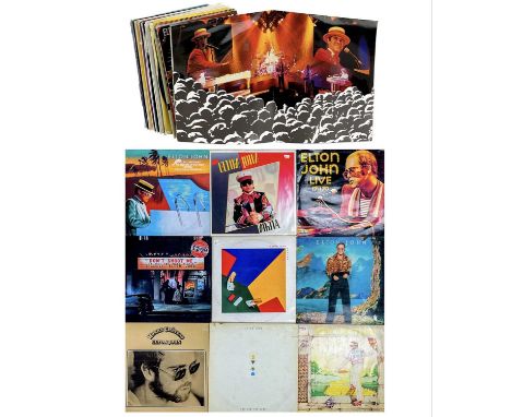 Elton John. A collection of vinyl. 'Honky Chateau,' DJLPH 423, vg sleeve, vg disc, 1972; 'Goodbye Yellow Brick Road,' DJLPD 1