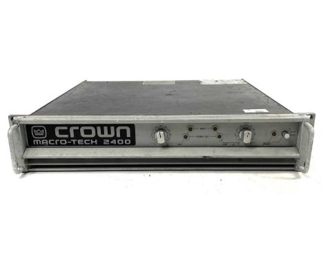 Crown Macro-Tech 2400 Power Amplifier. A two-channel and rack-mountable professional power amplifier. Untested and lacking ca