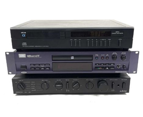 Three hi-fi compartments. A Cambridge Audiolab 8000A amplifier, no corrosion, lacks power cable, untested; A BurnIT CDR-830 c