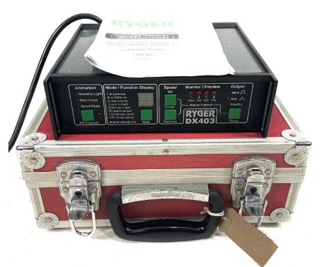 Ryger DX403. A four-channel light controller, with thirty-two built-in patterns. Includes a case and instruction manual.