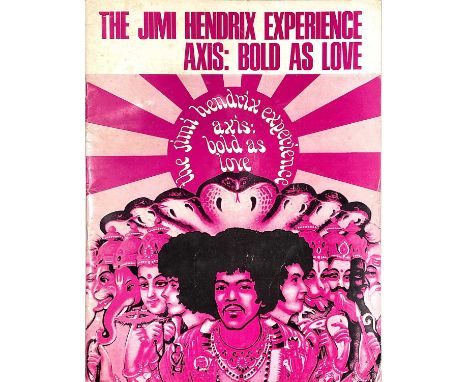 A rare original 1968 Jimi Hendrix songbook. Featuring songs from The Jimi Hendrix Experience's second album Axis: Bold As Lov