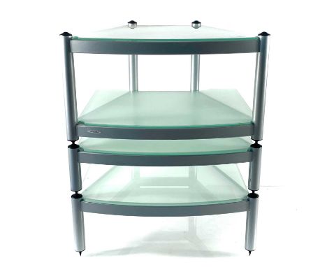 Speaker stands. A pair of Atacama speaker stands and a glassed shelved Atacama stereo stand. (3)