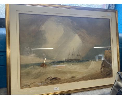 A Theodore Henry Fielding 1781-1851 large seascape watercolour signed and dated 1829 96x72cm, shipping unavailable 