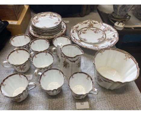 A WAA and Co Edwardian bone china tea service pattern 'Louis XVI', shipping unavailable 