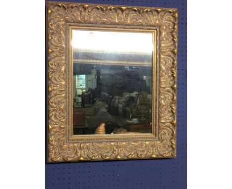 Small rectangular wall mirror &amp; tapestry fire screen
