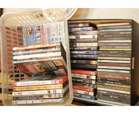 Two boxes of DVDs and CDs. P&amp;P Group 2 (£18+VAT for the first lot and £2+VAT for subsequent lots) 