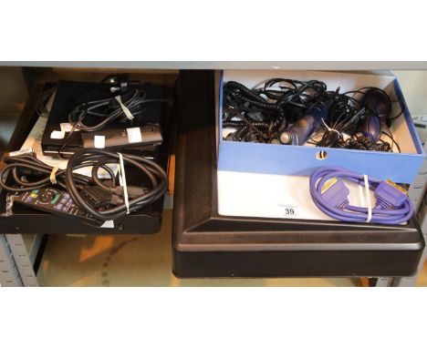 Panasonic DVD EZ27EB with leads, remote control, Formula A3 light box on light up screen, electric razors and a further DVD p